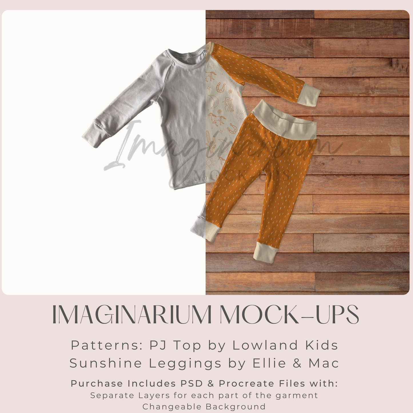 Yoga Waist Pants and Long Sleeve Raglan Outfit Mock Up, Realistic Clothing Mockup for Photoshop and Procreate