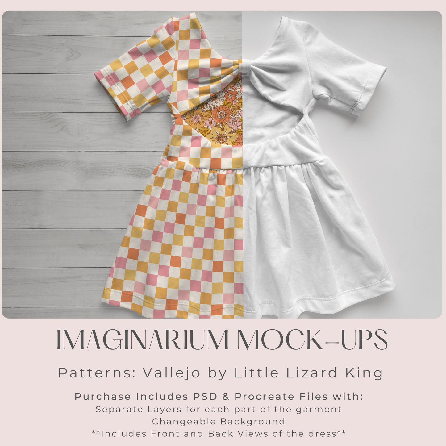 Vallejo Bow Back Dress Mock Up, Realistic Mockup for Photoshop and Procreate