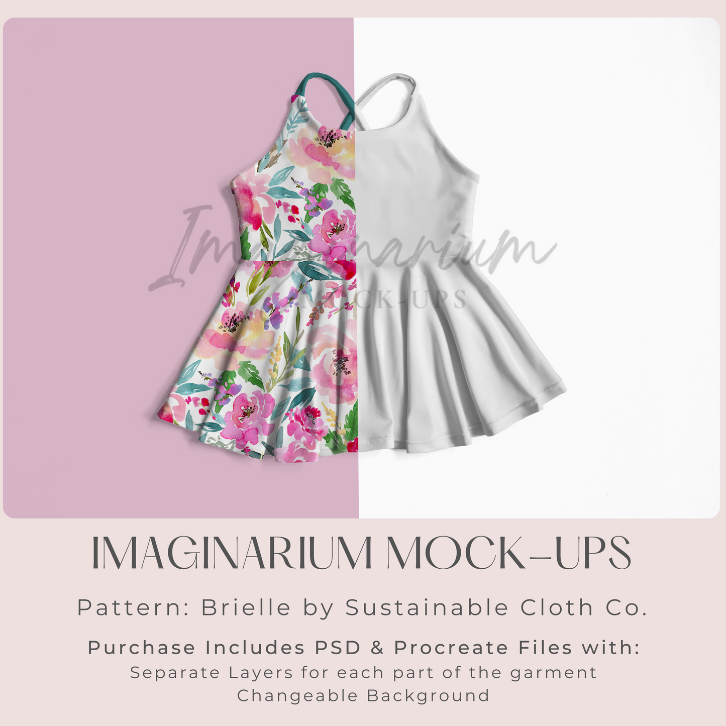 Cross Strap Back Brielle Peplum Mock Up, Realistic Clothing Mockup for Photoshop and Procreate