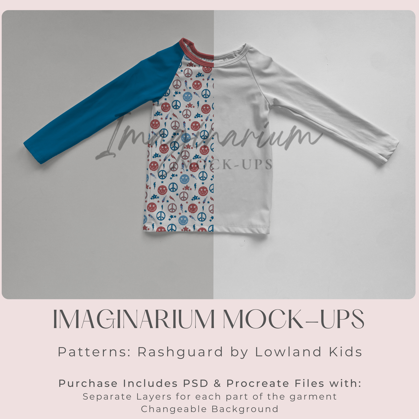 Rash Guard Top Mockup, Realistic Swimwear Mockup for Photoshop and Procreate