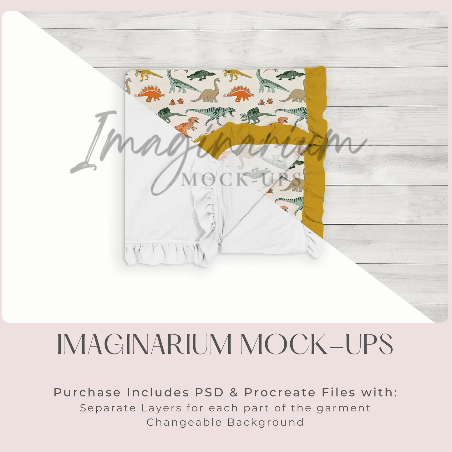 Ruffle Edge Blanket Mockup, Realistic Folded Blanket Mock Up for Photoshop and Procreate