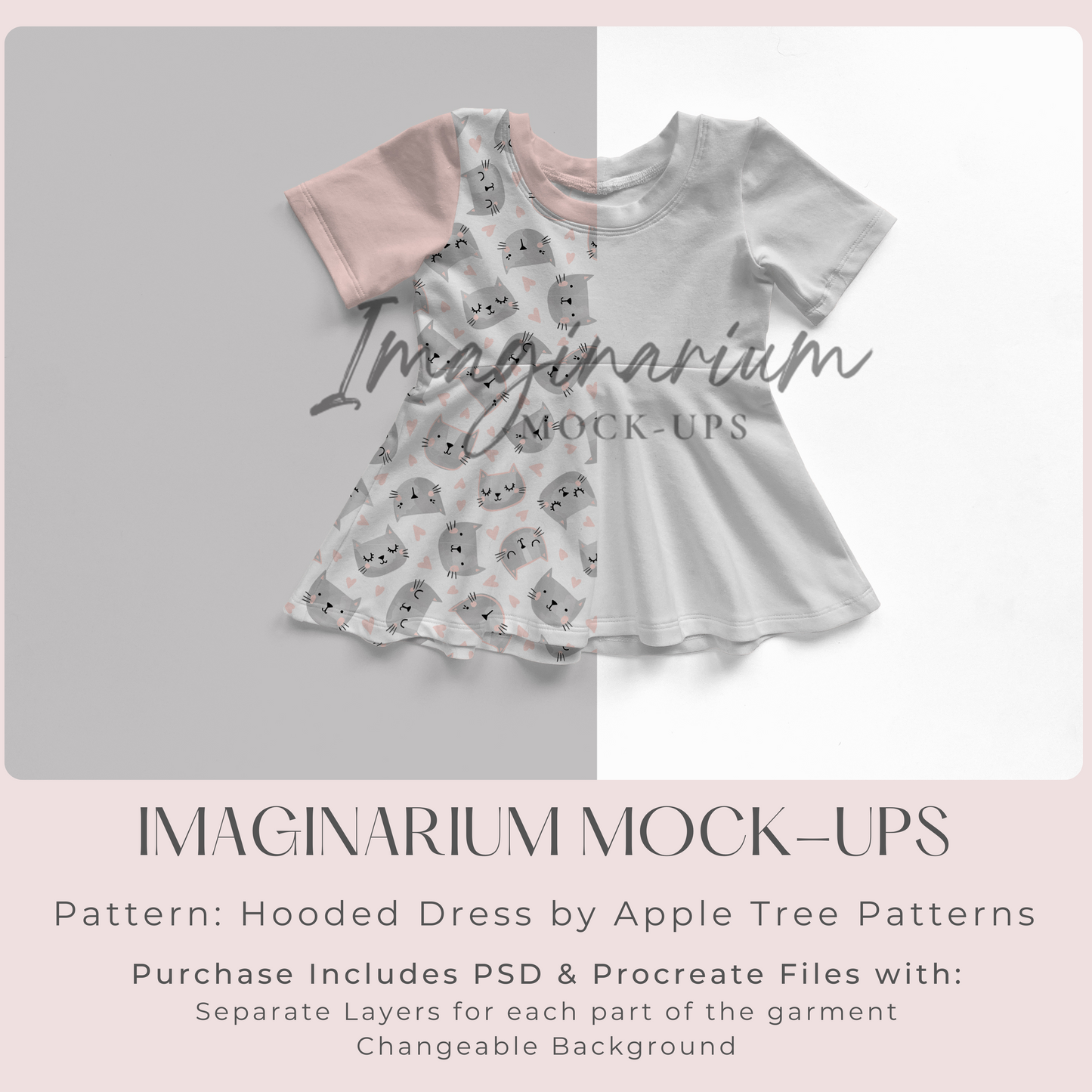 Short Sleeve Peplum Top Mock Up, Realistic Clothing Mockup for Photoshop and Procreate