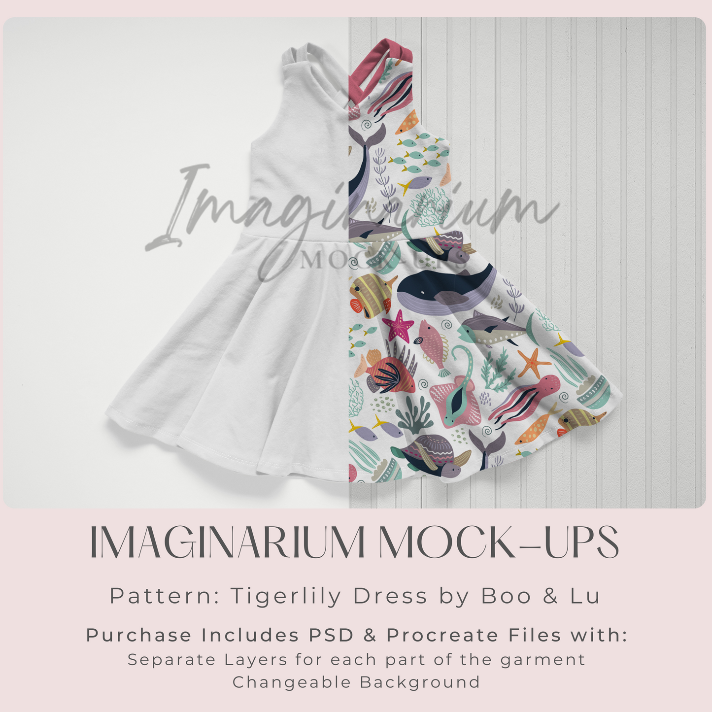 Tigerlily Multi Strap Dress Mock Up, Realistic Clothing Mockup for Photoshop and Procreate