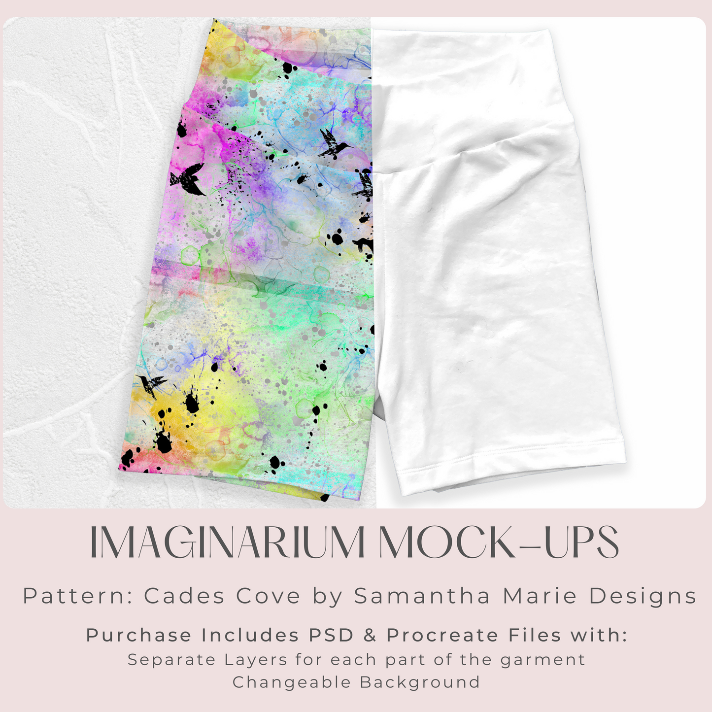 Adult Biker Shorts Mock Up, Realistic Mockup for Photoshop and Procreate
