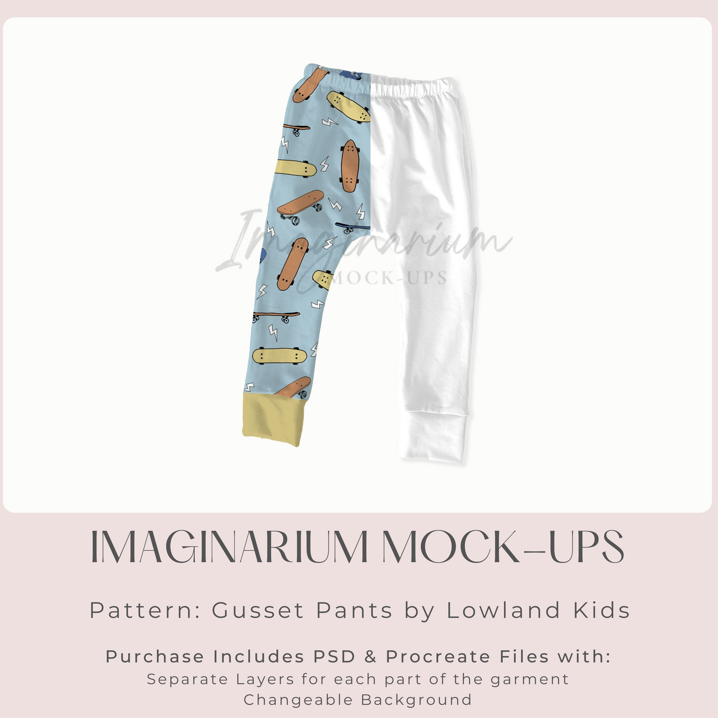 Elastic Waist Harem Pants Mock Up, Realistic Clothing Mockup for Photoshop and Procreate