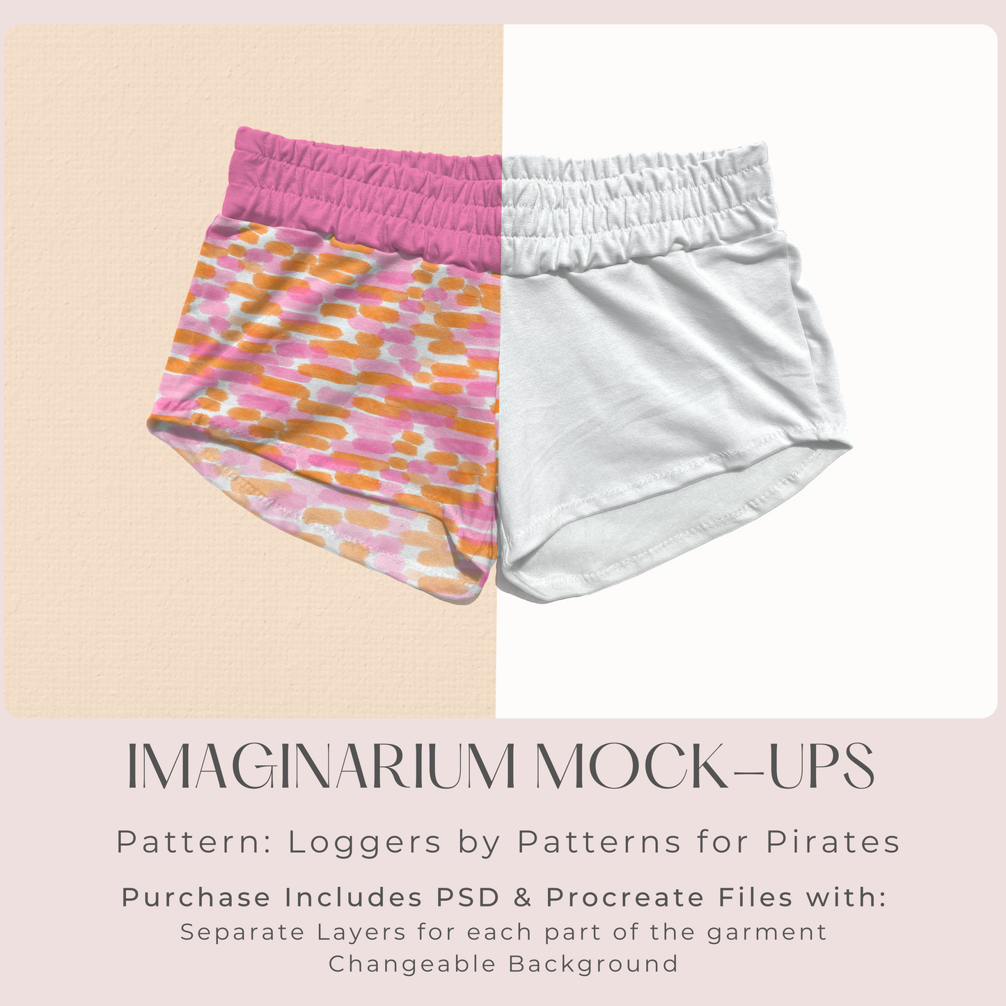 Adult Jogger Shorts Mock Up, Realistic Mockup for Photoshop and Procreate