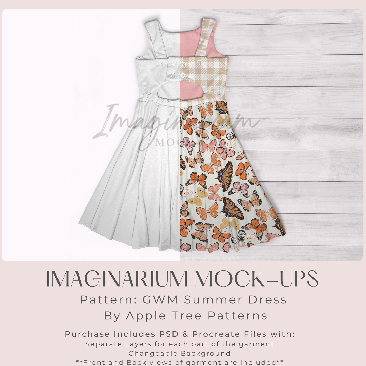 Grow With Me Summer Dress Mock Up, Realistic Clothing Mockup for Photoshop and Procreate