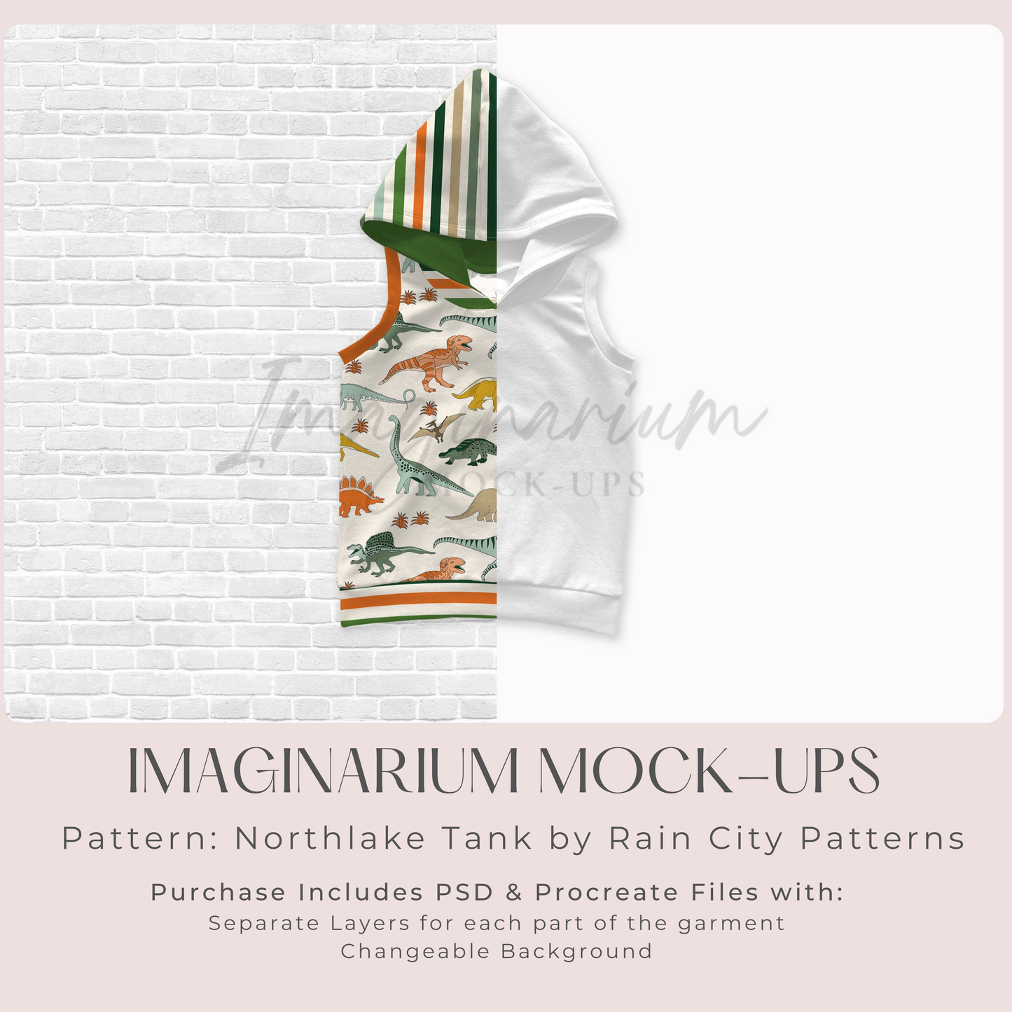 Hooded Tank Mock Up, Realistic Clothing Mockup for Photoshop and Procreate