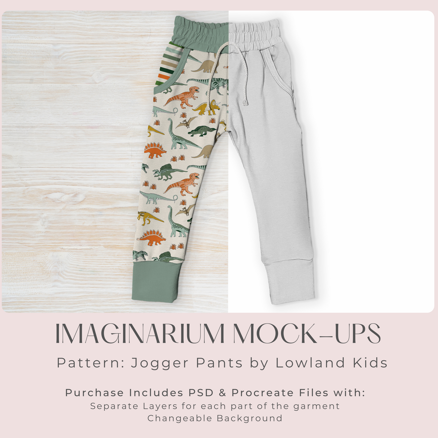 Jogger Pants Mock Up, Realistic Clothing Mockup for Photoshop and Procreate