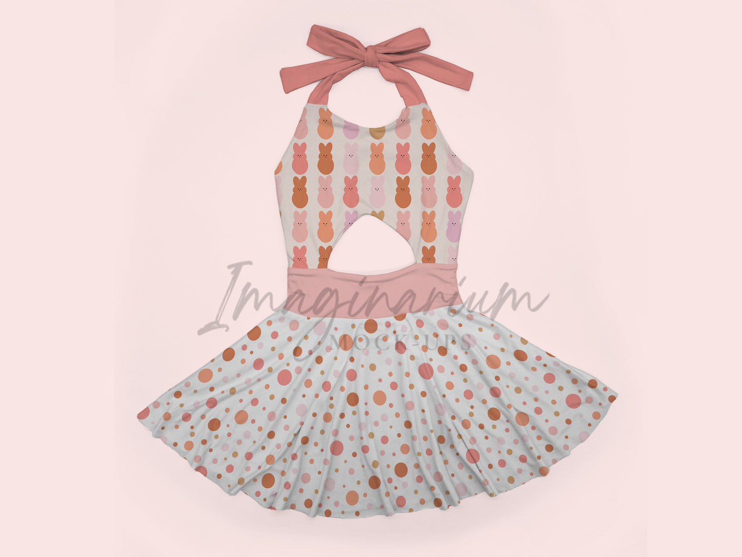 Dayla Dress Front and Back View Mock Up, Realistic Clothing Mockup for Photoshop and Procreate