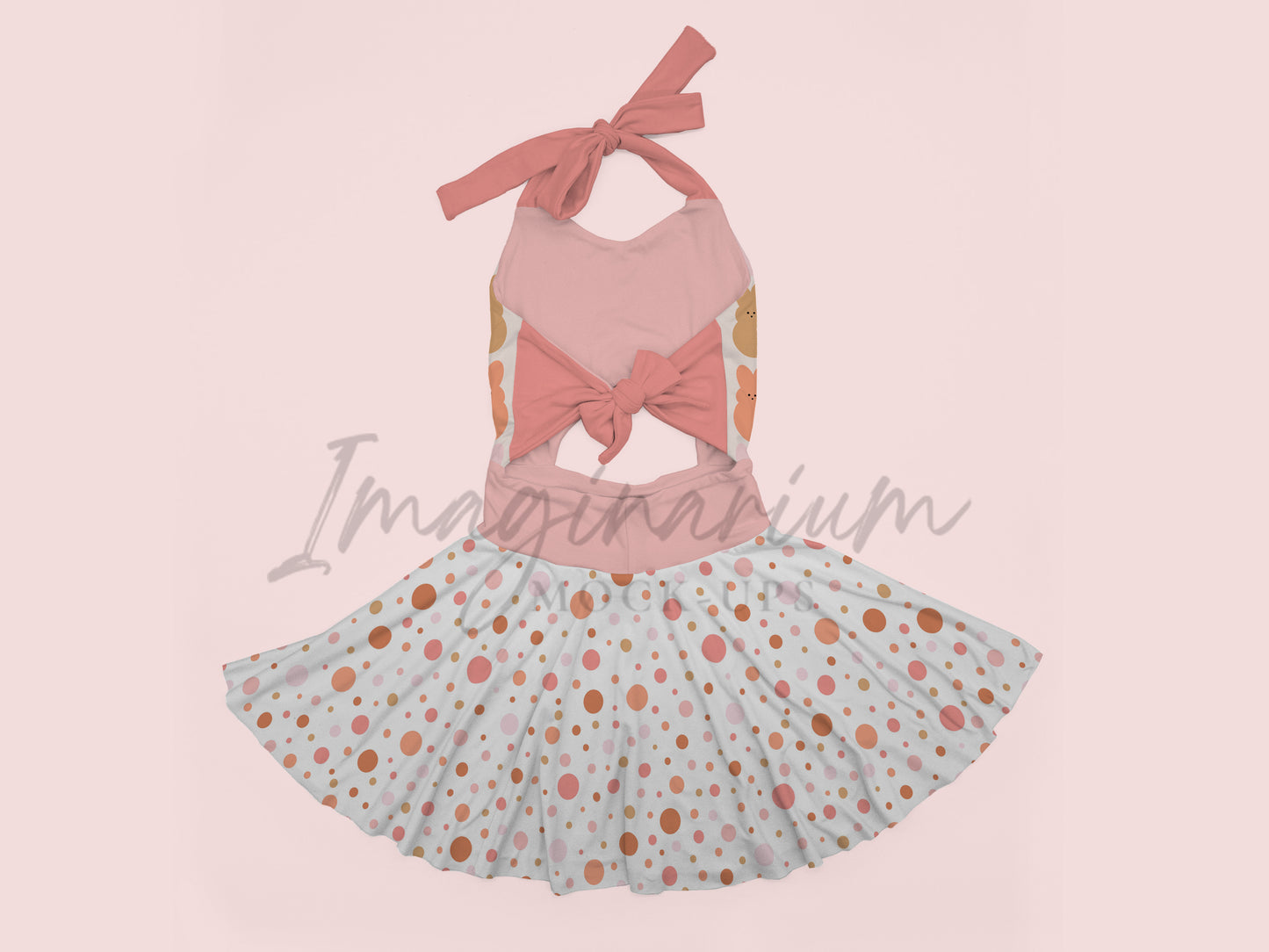 Dayla Dress Front and Back View Mock Up, Realistic Clothing Mockup for Photoshop and Procreate