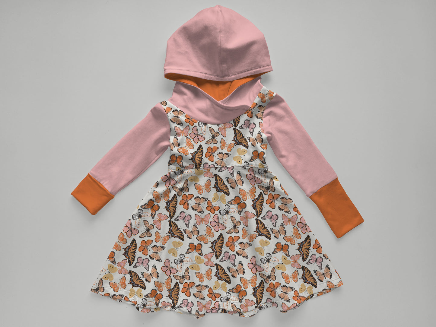Grow With Me Hooded Dress Long Sleeve Mock Up, Realistic Clothing Mockup for Photoshop and Procreate