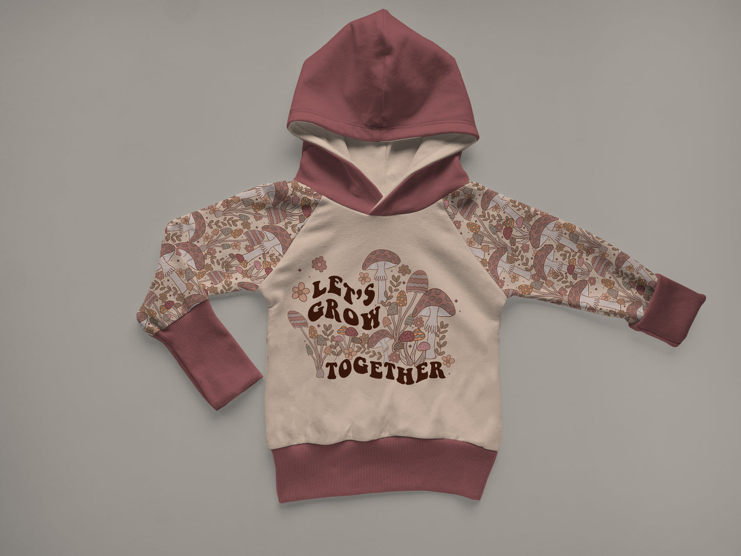 Grow With Me Bunny Hug Sweatshirt With Optional Pockets Mockup, Realistic Clothing Mock Up for Photoshop and Procreate