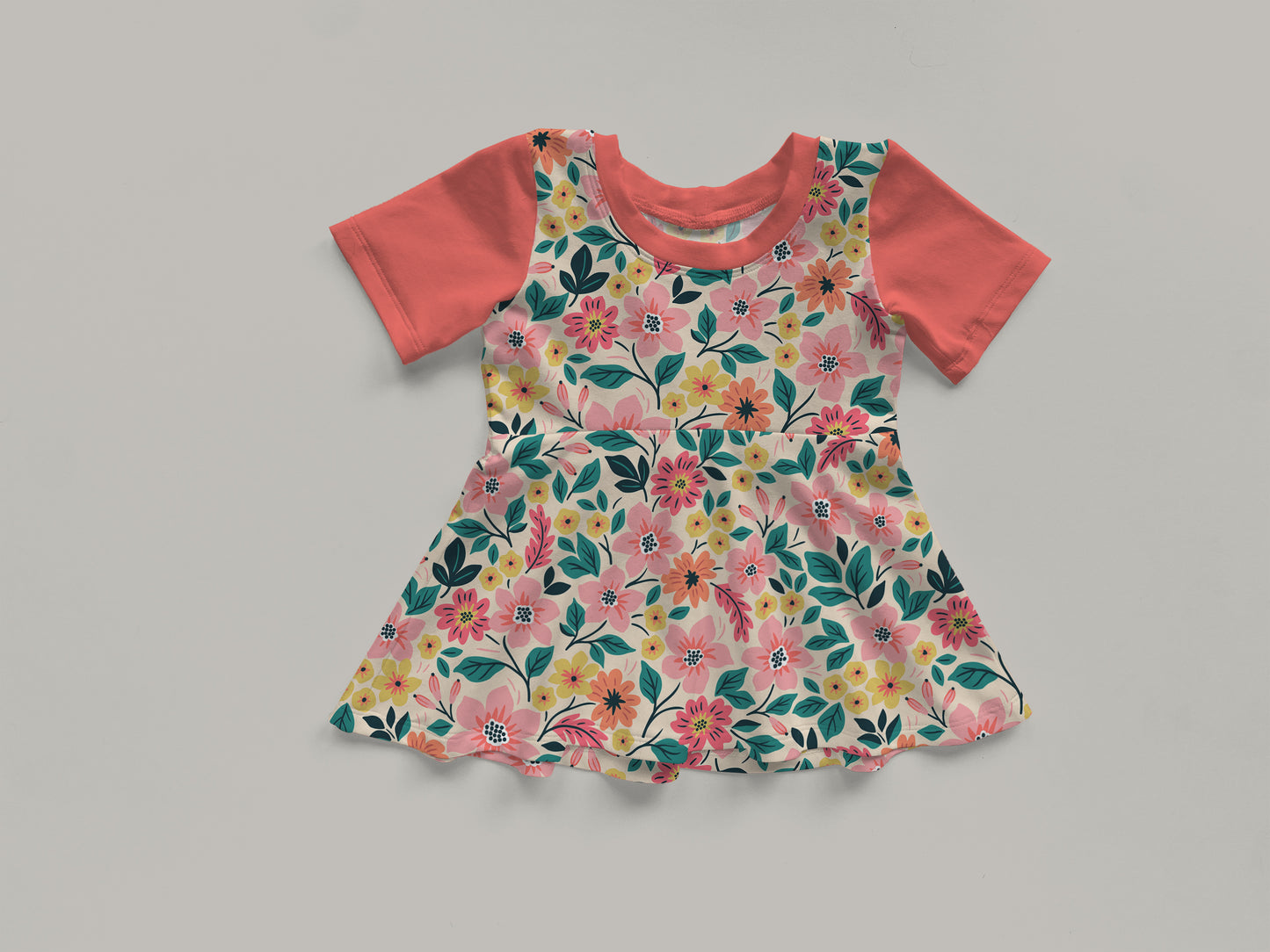 Short Sleeve Peplum Top Mock Up, Realistic Clothing Mockup for Photoshop and Procreate