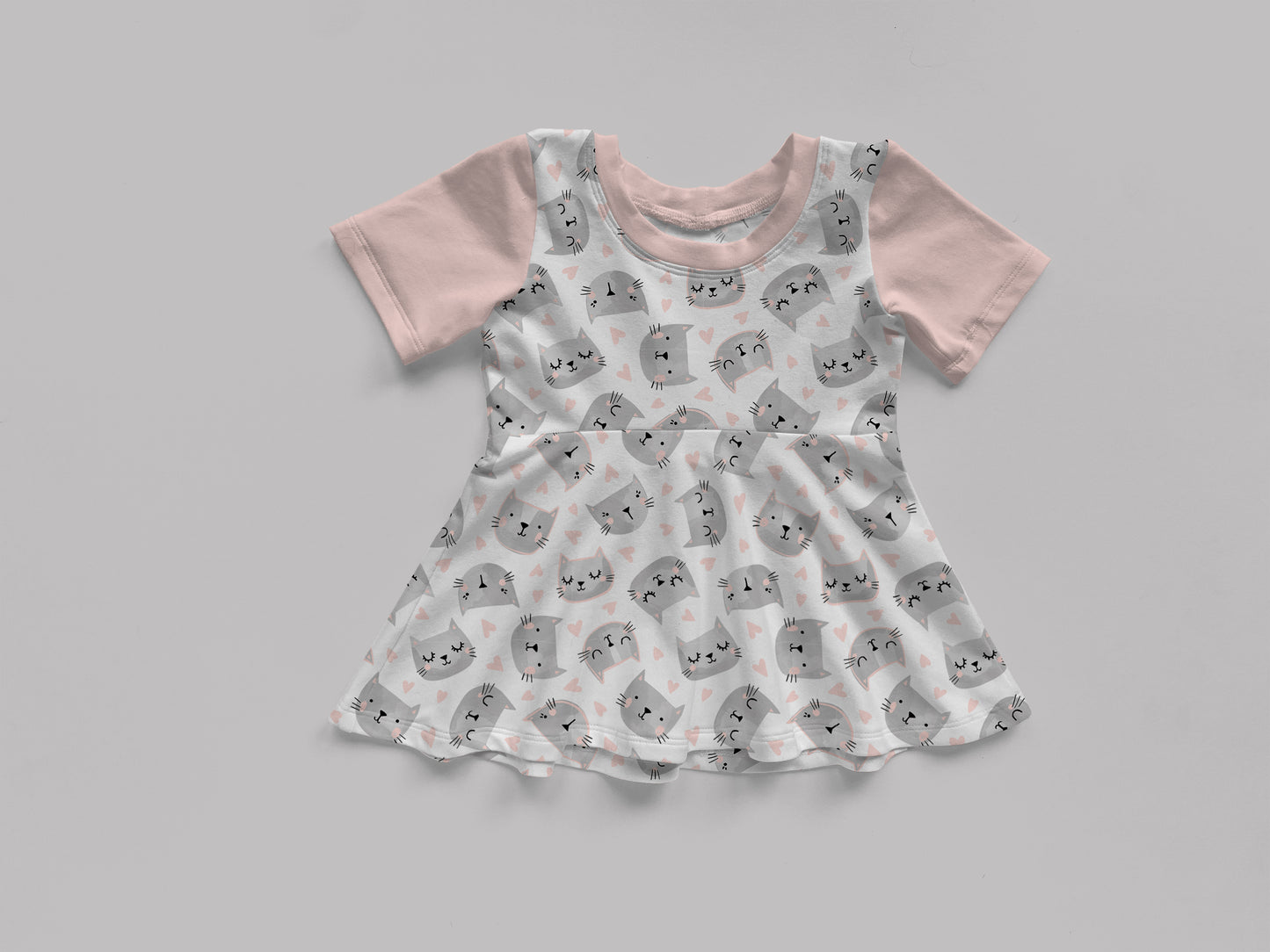 Short Sleeve Peplum Top Mock Up, Realistic Clothing Mockup for Photoshop and Procreate