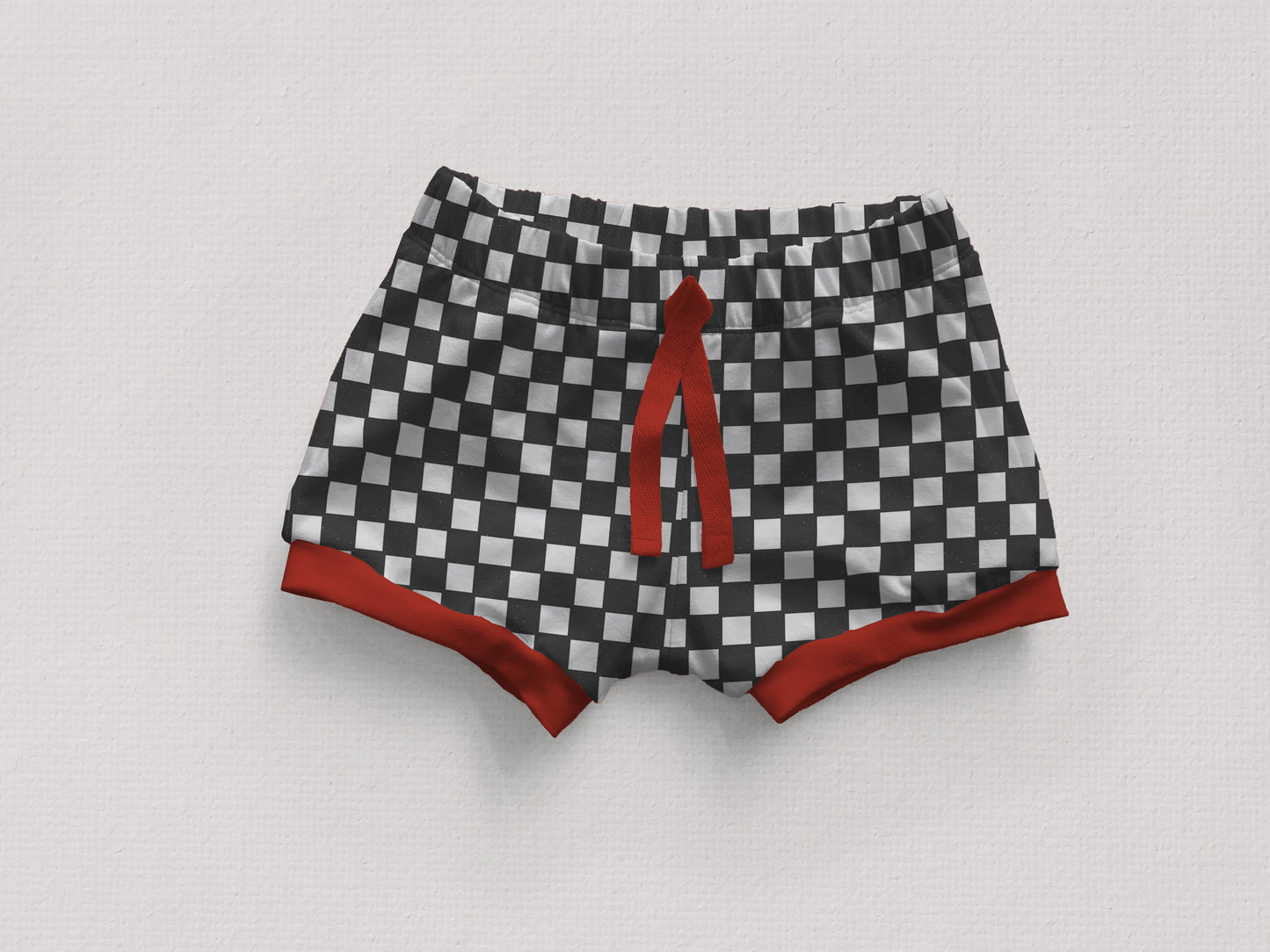 Elastic Waist Cuff Shorts Mock Up, Huntington Shorts, Realistic Clothing Mockup for Photoshop and Procreate