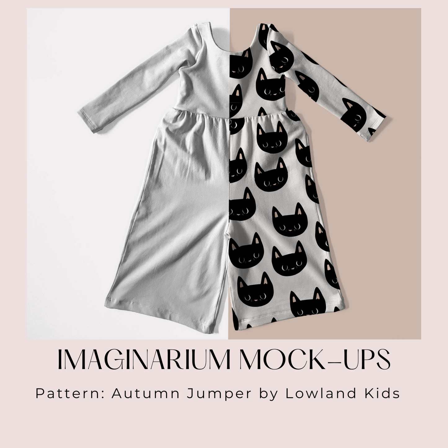Autumn Jumper Long Sleeve Pants Romper Mock Up, Realistic Mockup for Photoshop and Procreate