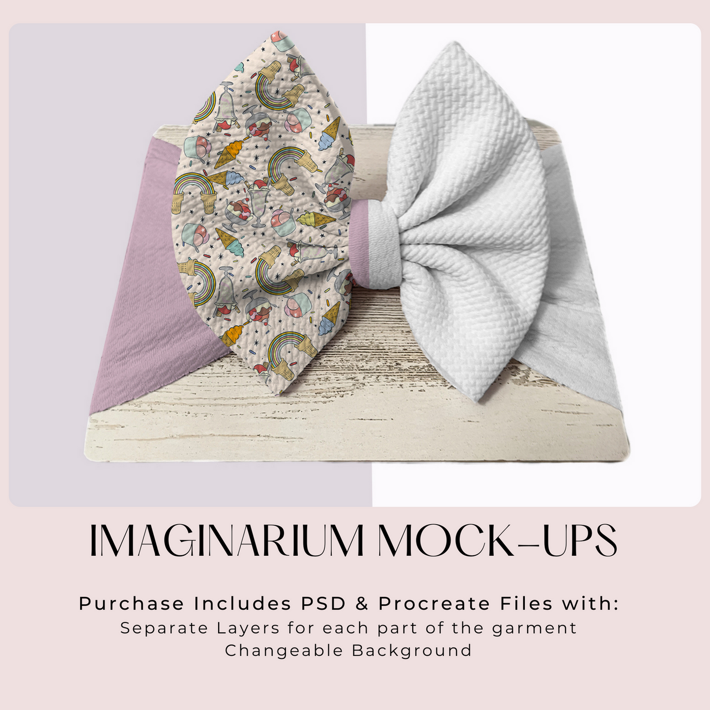 Bullet Bow Head Wrap Mock Up, Realistic Mockup for Photoshop and Procreate