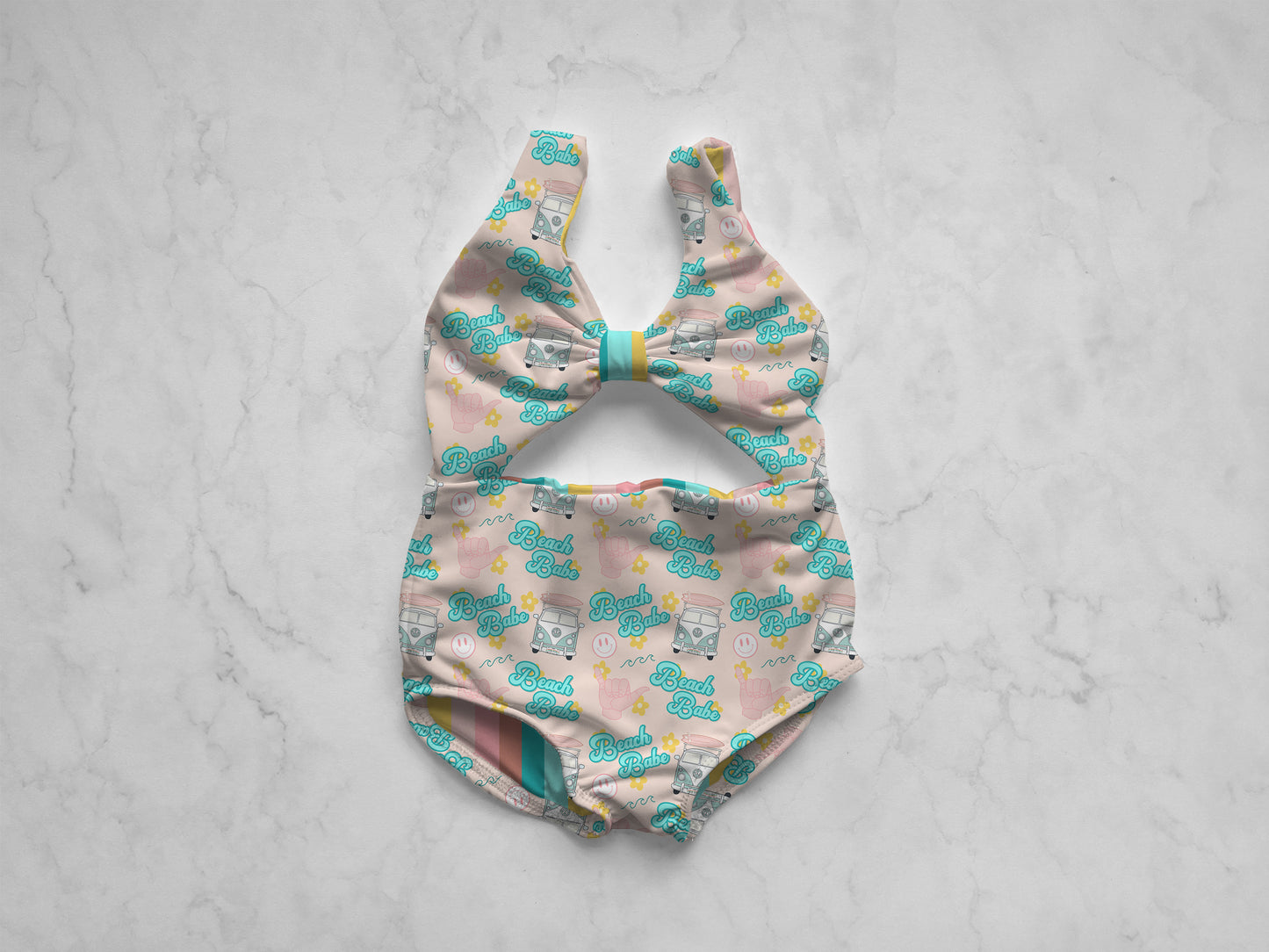 Ruched Top One Piece Swimsuit Monokini Mockup , Realistic Clothing Mock Up for Photoshop and Procreate