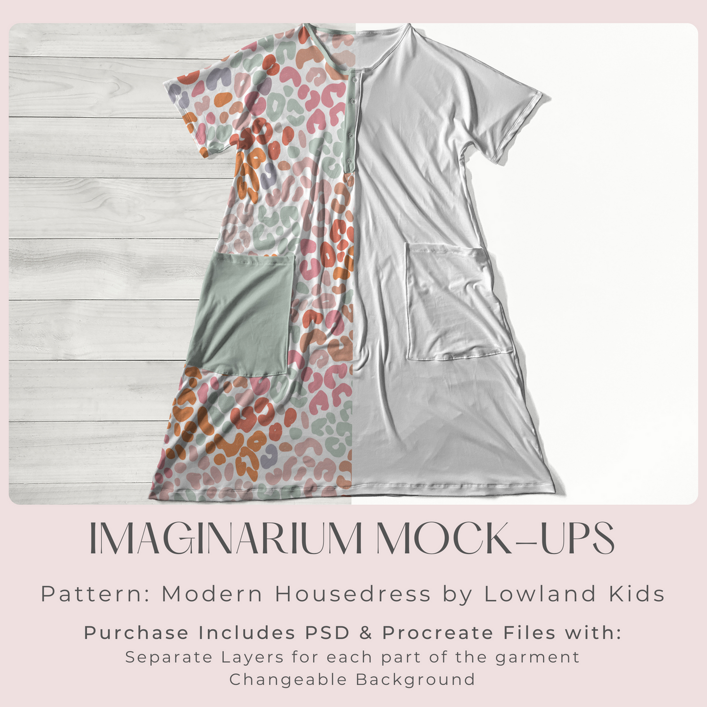 Adult Modern House Dress Mock Up, Realistic Mockup for Photoshop and Procreate