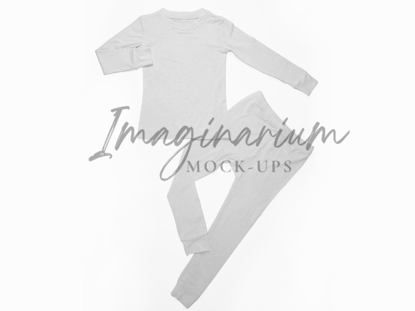 Long Sleeve Shirt and Pants Pajama Set Mockup, Realistic PJ Clothing Mock Up for Photoshop and Procreate