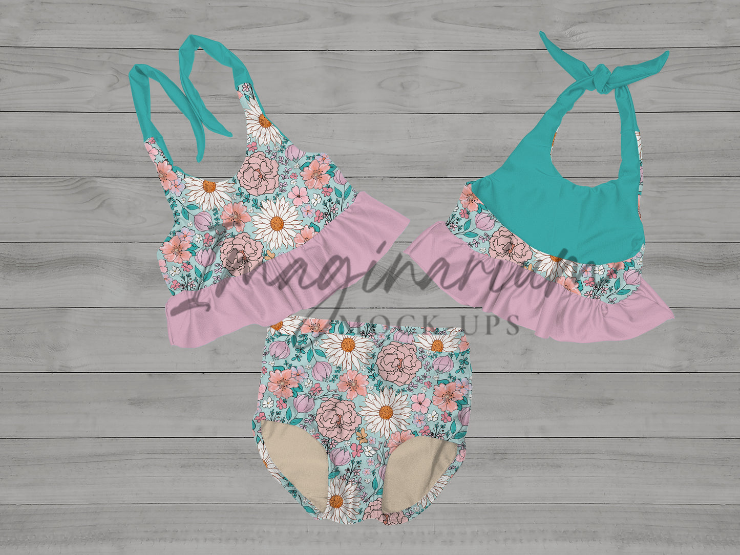 Mairin Two Piece Swimsuit Mockup, Realistic Swimwear Mock Up for Photoshop and Procreate