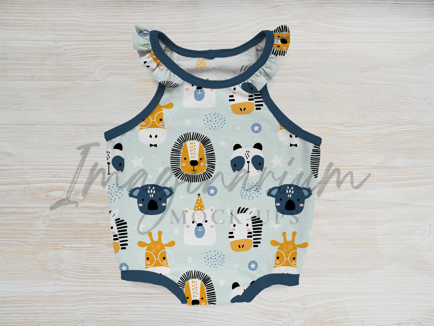 Ruffle Shoulder Tank Romper Mock Up, Rowan Romper, Realistic Clothing Mockup for Photoshop and Procreate