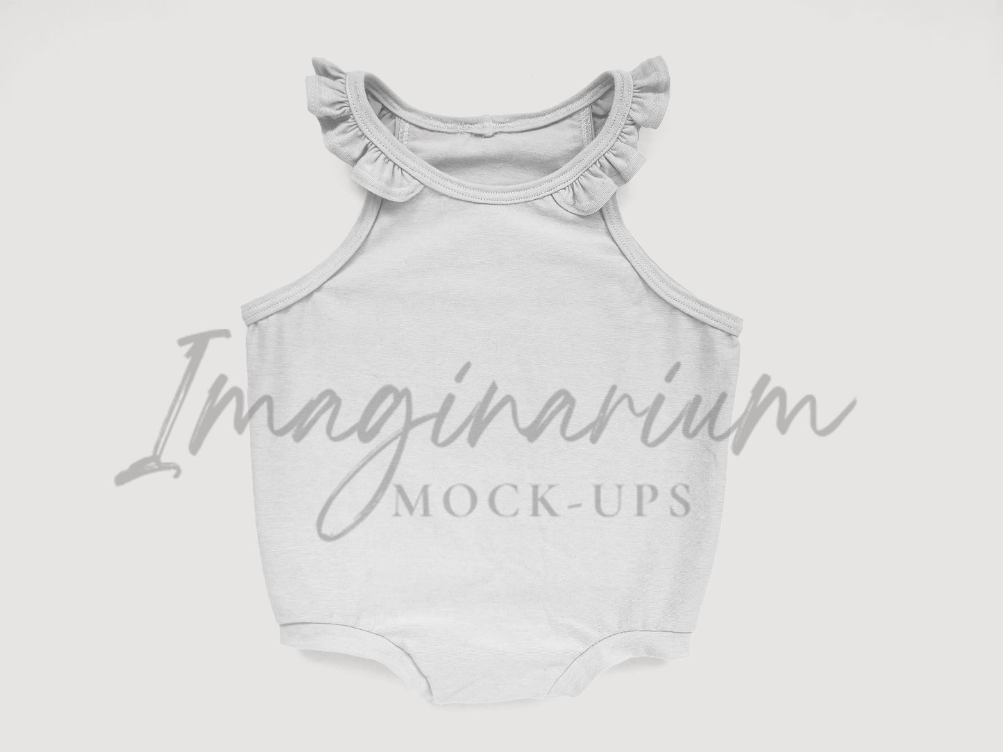 Ruffle Shoulder Tank Romper Mock Up, Rowan Romper, Realistic Clothing Mockup for Photoshop and Procreate