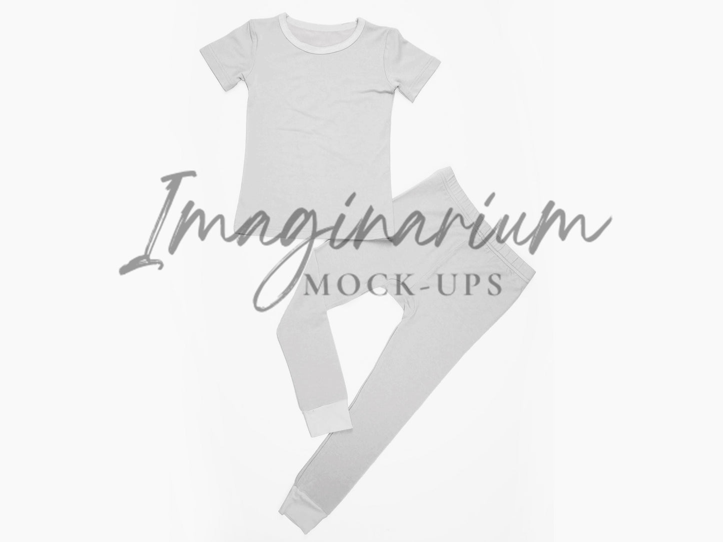 Short Sleeve Shirt and Pants Pajama Set Mockup, Realistic PJ Clothing Mock Up for Photoshop and Procreate