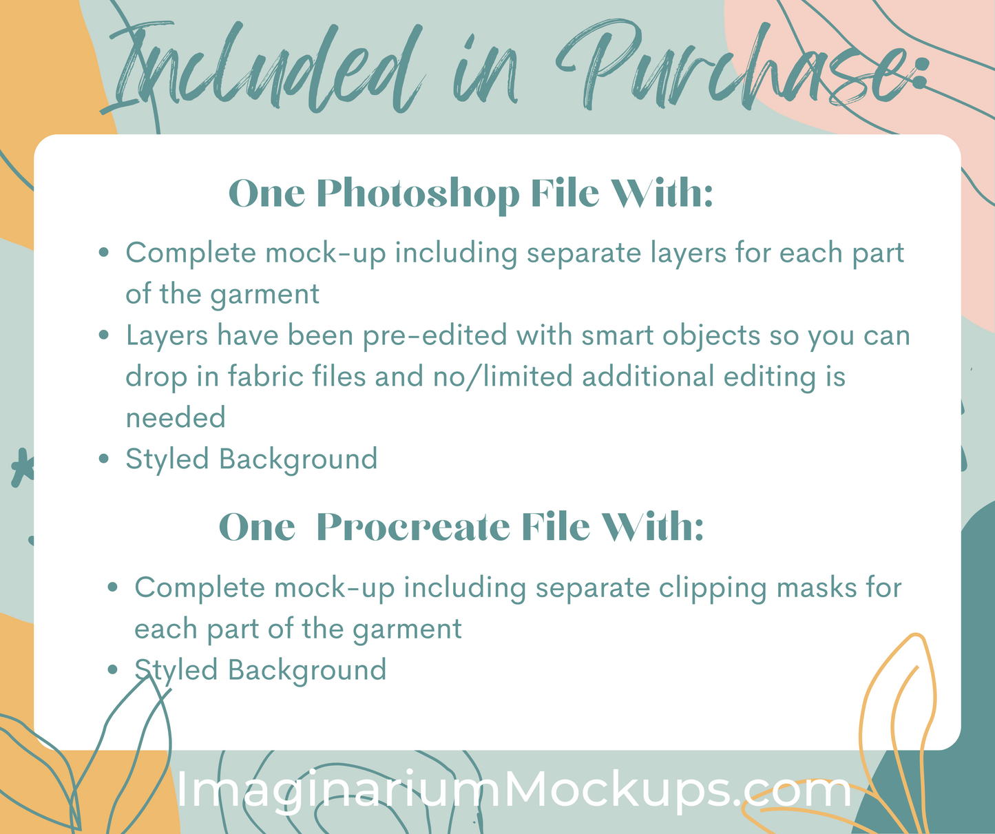 Fat Quarter Folded Fabric Mock-ups, Realistic Mockup for Photoshop and Procreate