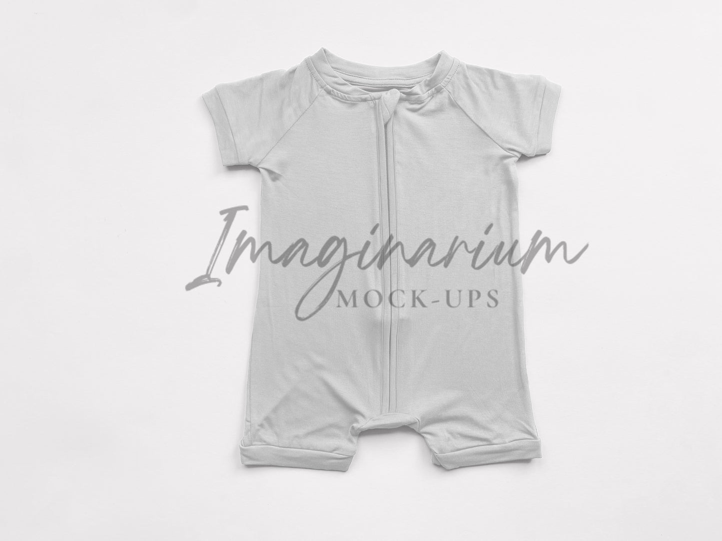 Zipper Sleeper Mock Up, Shorts Raglan Romper, Realistic Pajama Mockup for Photoshop and Procreate