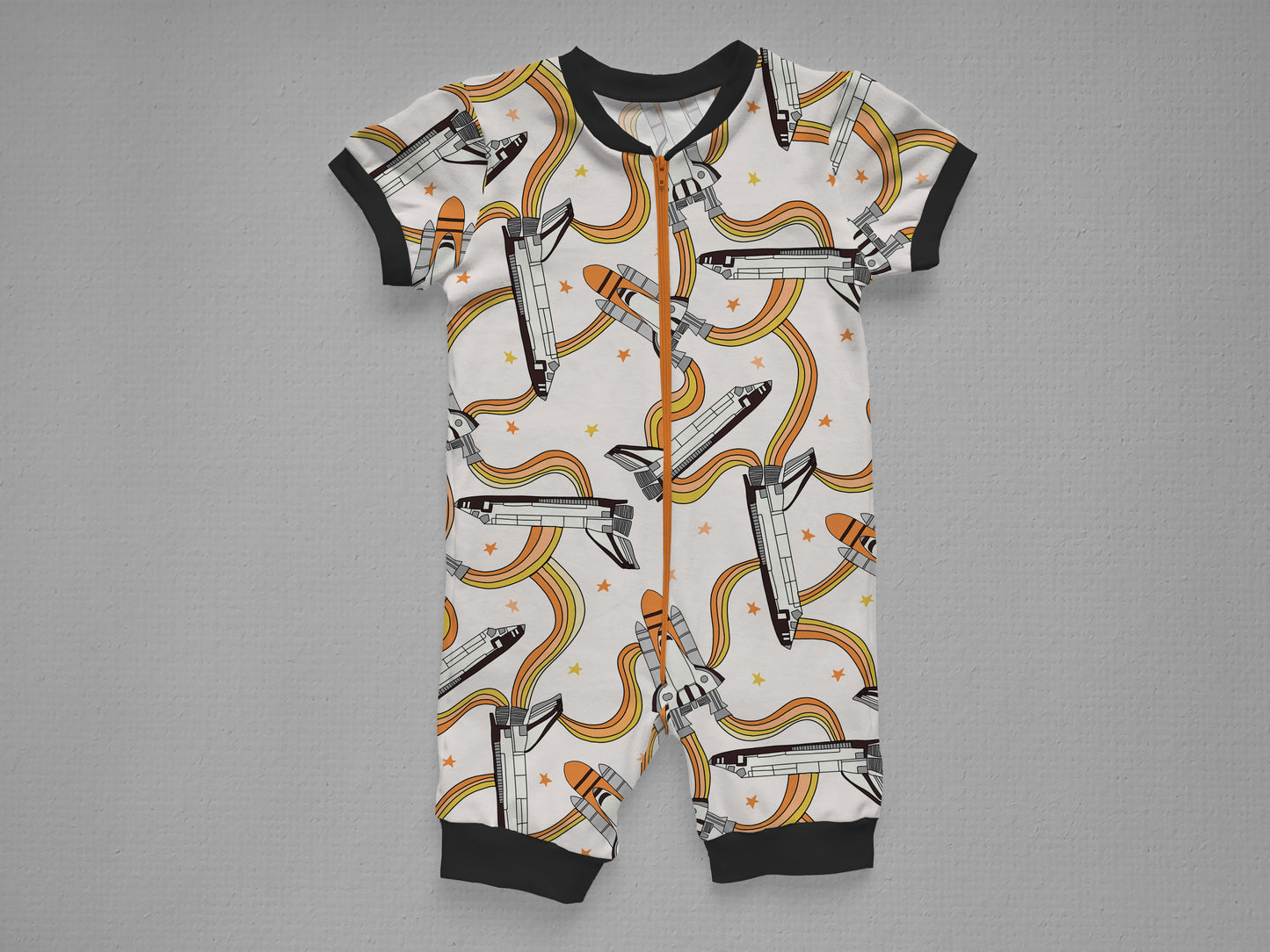 Shorts Zipper Sleeper Mock Up, Realistic Baby Pajama Mockup for Photoshop and Procreate