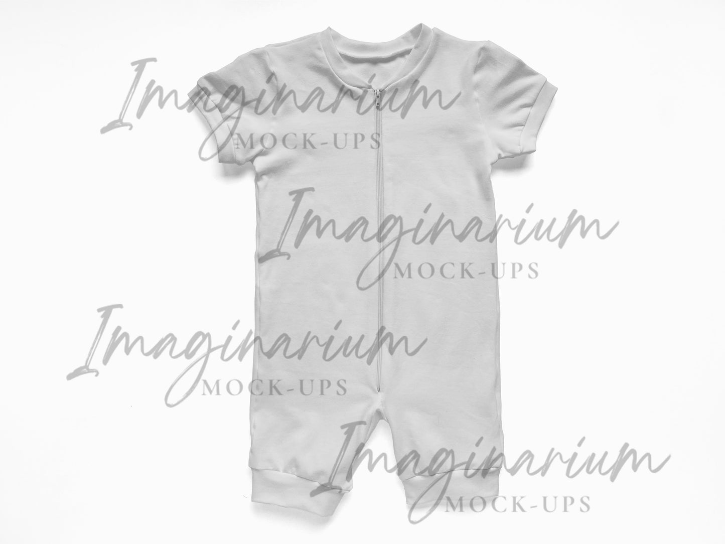 Shorts Zipper Sleeper Mock Up, Realistic Baby Pajama Mockup for Photoshop and Procreate