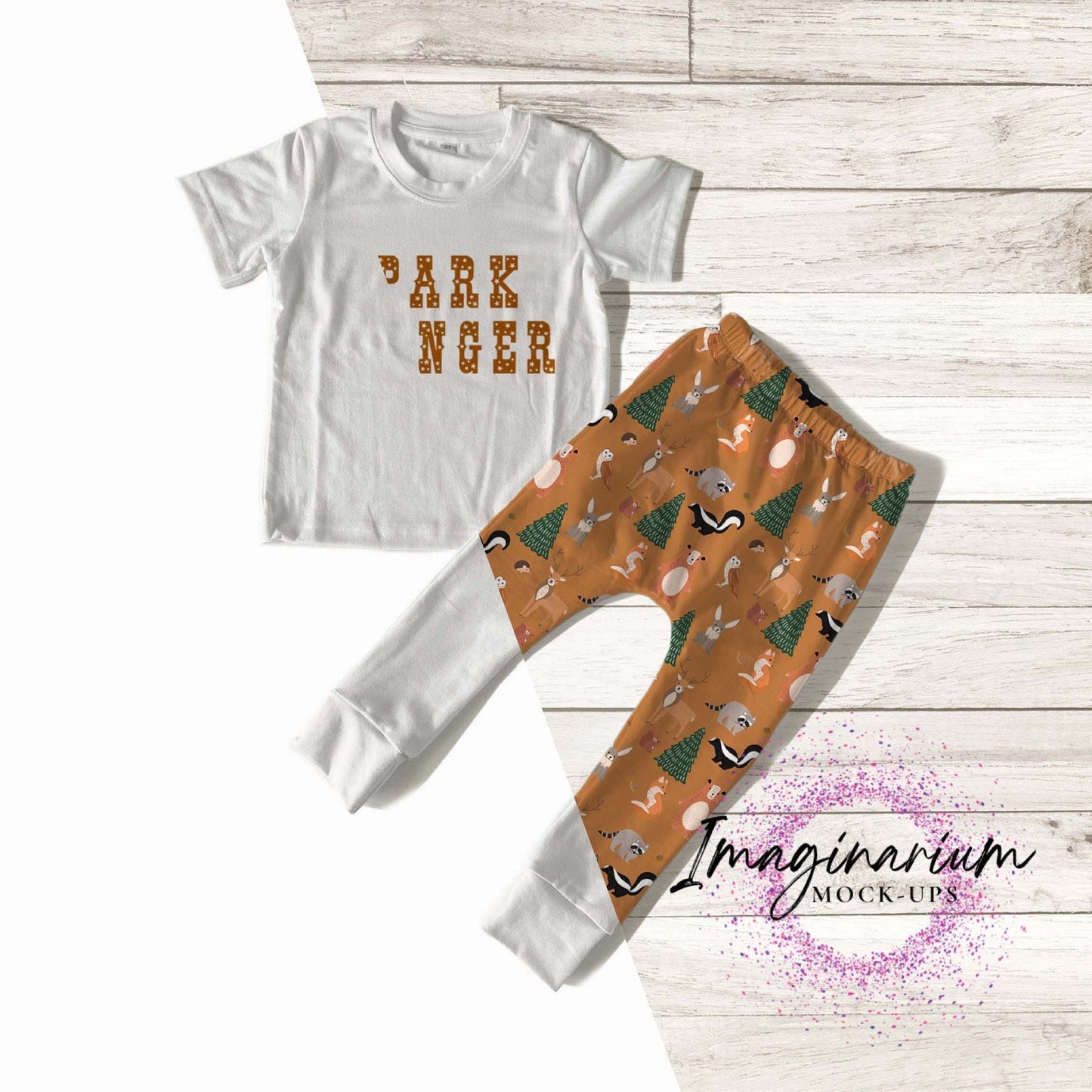 Pants and T-Shirt Outfit Mock up, Realistic Clothing Mockup for Photoshop and Procreate