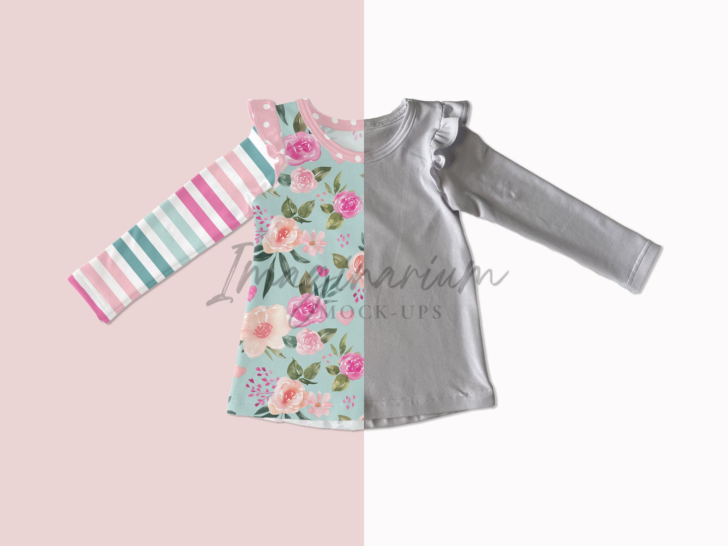 Long Sleeve Flutter Top Mock Up, Realistic Clothing Mockup for Photoshop and Procreate