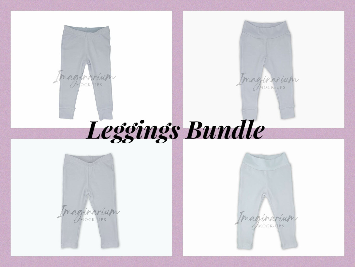 BUNDLE Cuffed and Hemmed Leggings Mockup, Realistic Clothing Mock Up for Photoshop and Procreate