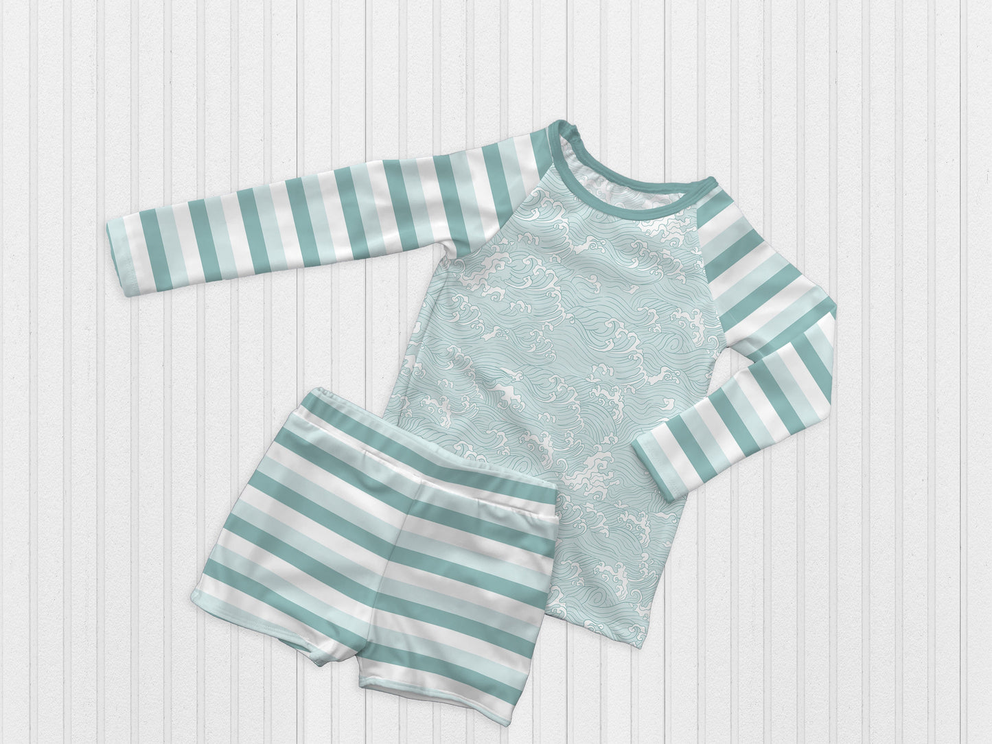 Rash Guard and Swim Briefs Mock Up, boys swimsuit Realistic Mockup for Photoshop and Procreate