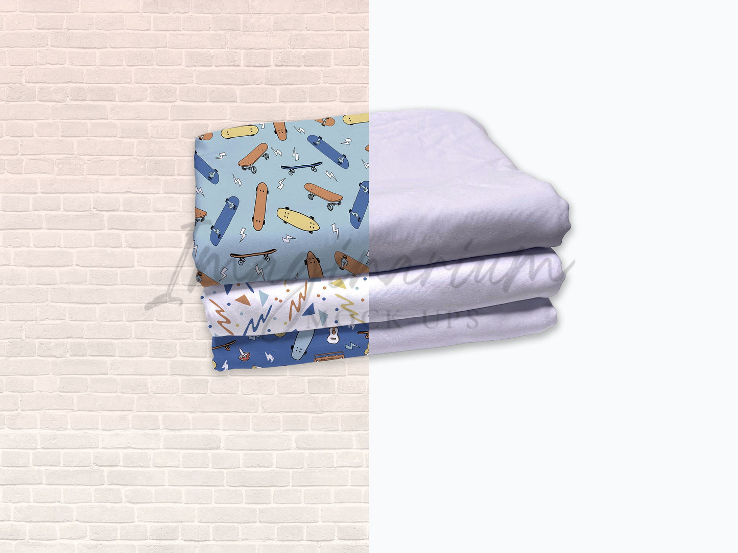 BUNDLE Customizable Folded Fabric Mock-ups, Realistic Mockup for Photoshop and Procreate