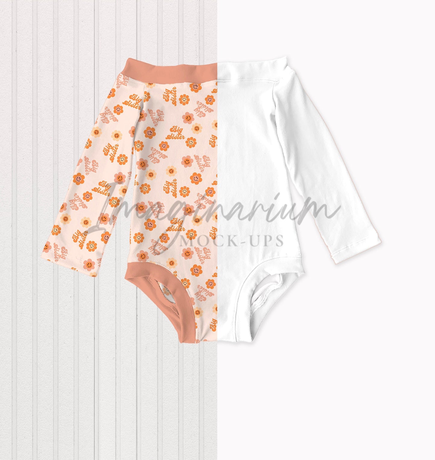 Off Shoulder Long Sleeve Leotard Mock Up, Realistic Clothing Mockups for Photoshop and Procreate