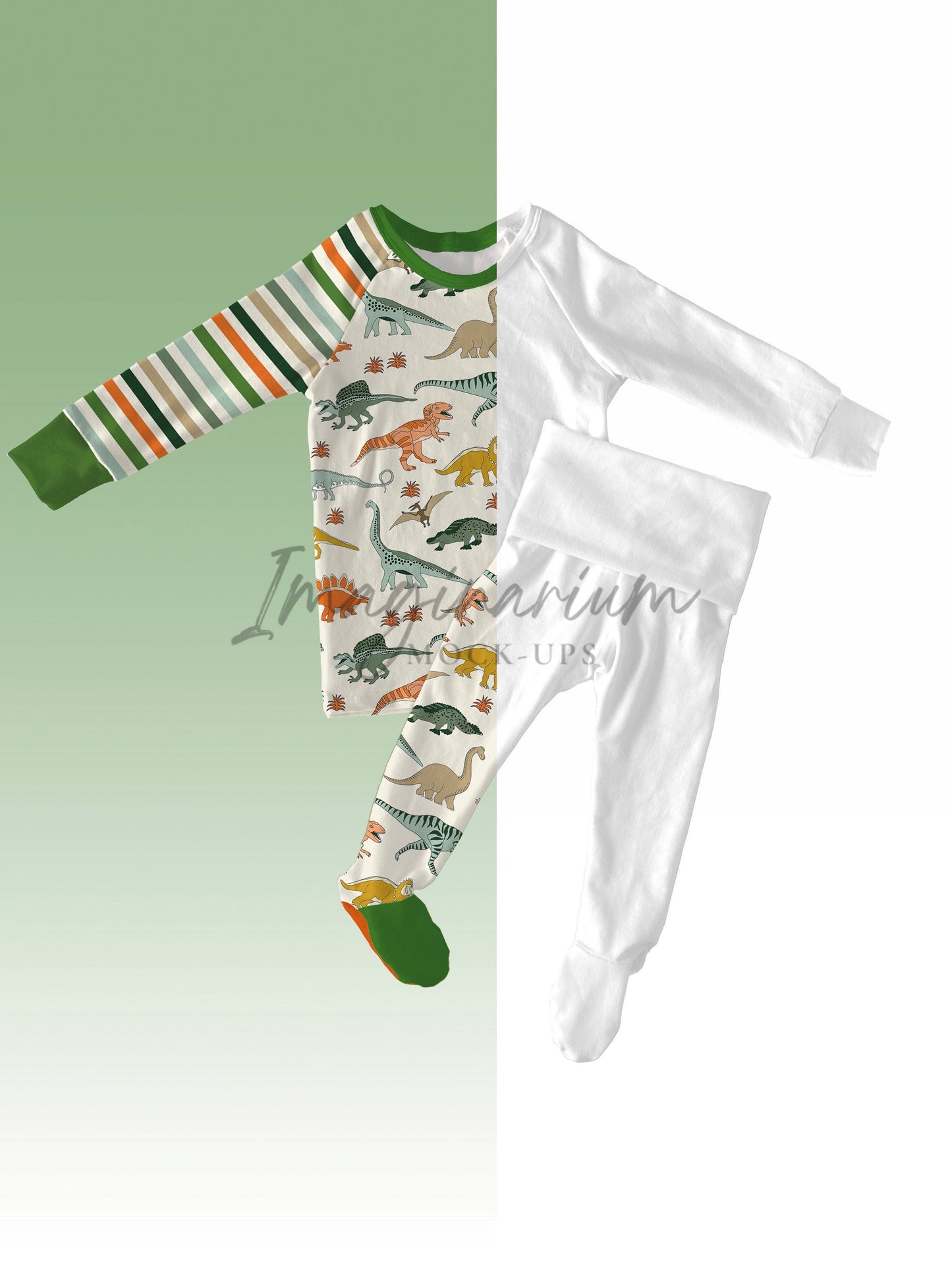 Raglan Top and Footie Pants Outfit Mock Up, Realistic Clothing Mockup for Photoshop and Procreate