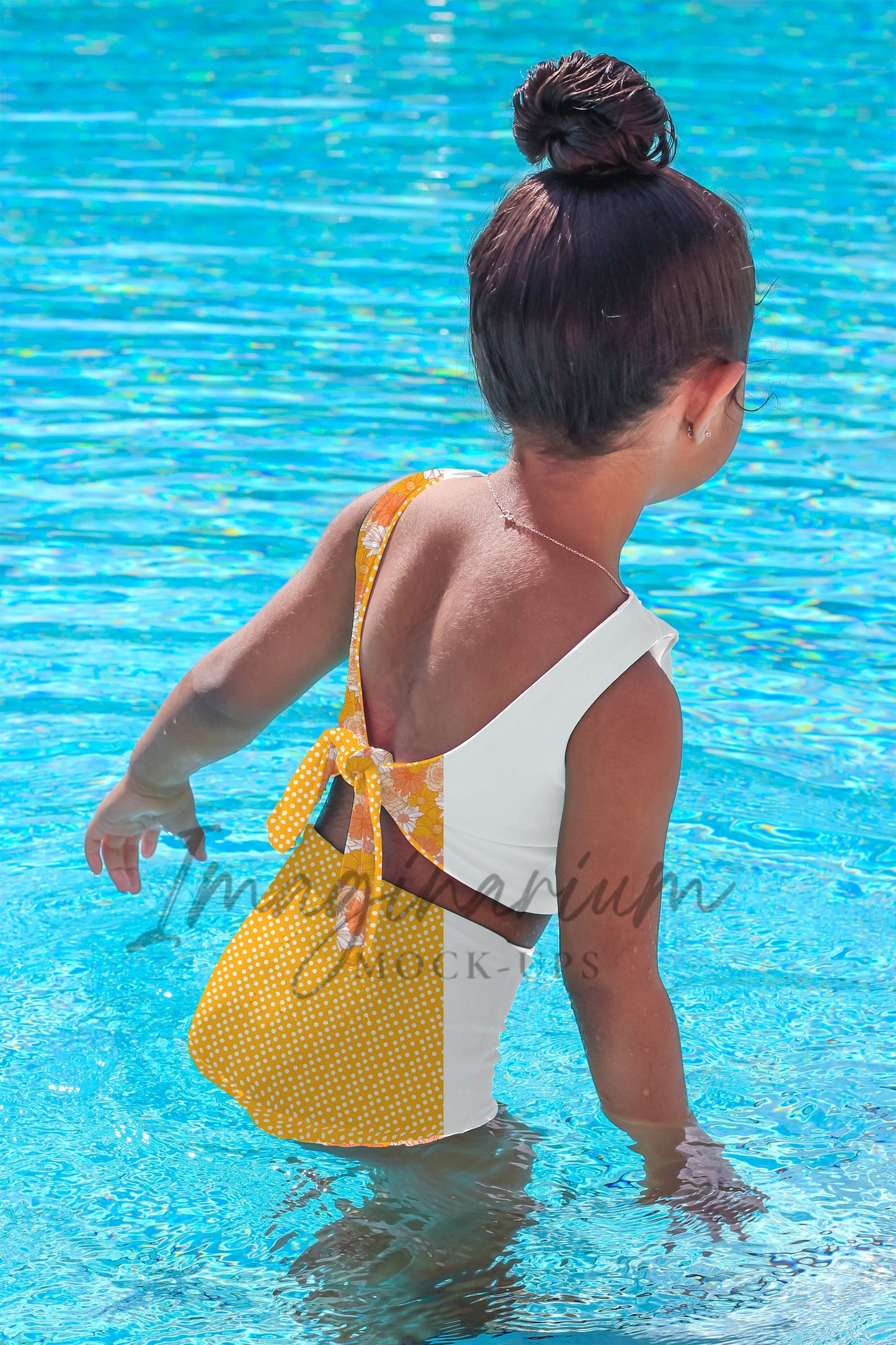 Modeled Reversible Two Piece Swimsuit Mock Up, Realistic Clothing Mockup for Photoshop and Procreate