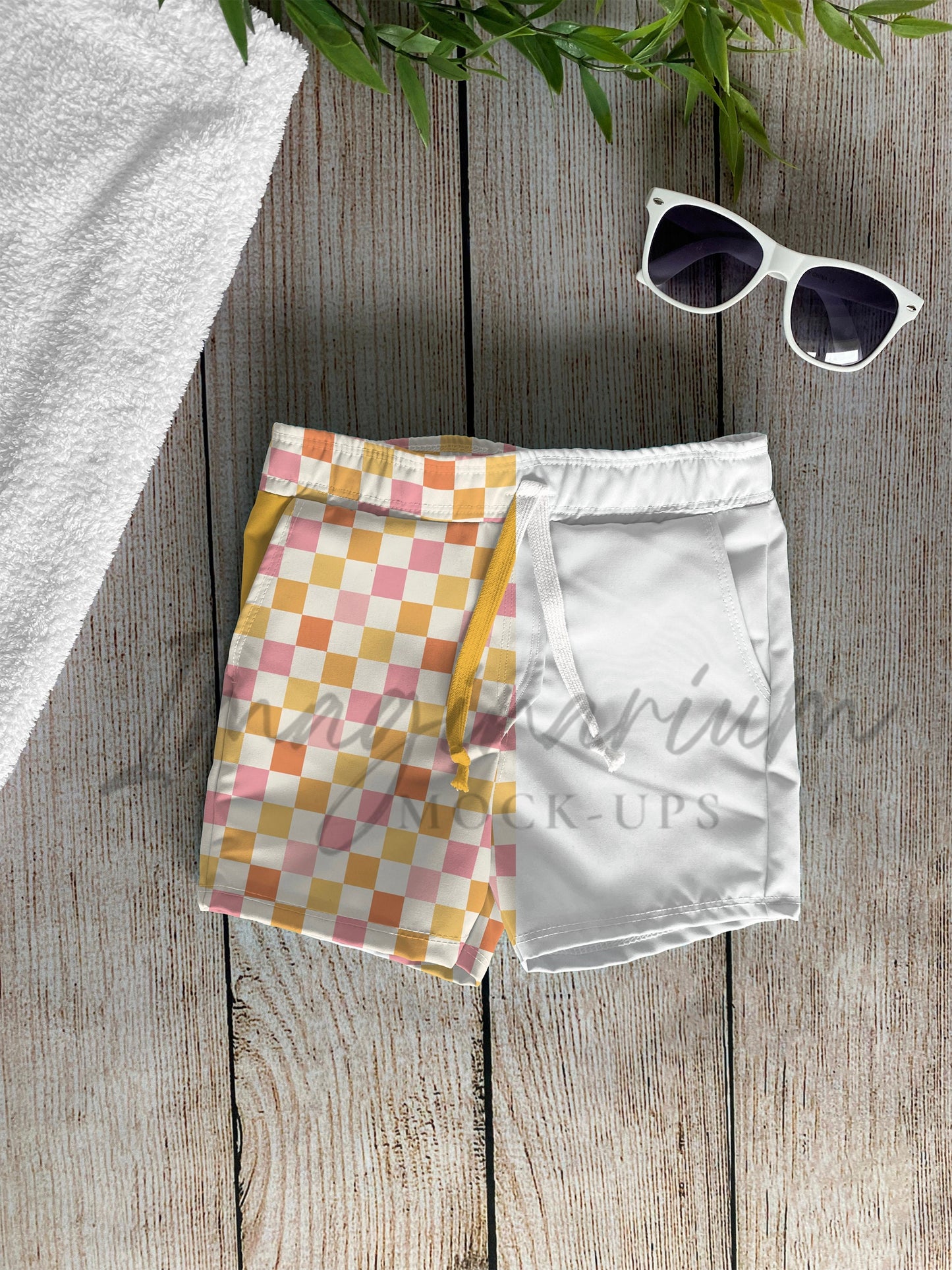 Board Shorts Swim Trunks Mock Up, Realistic Clothing Mockup for Photoshop and Procreate