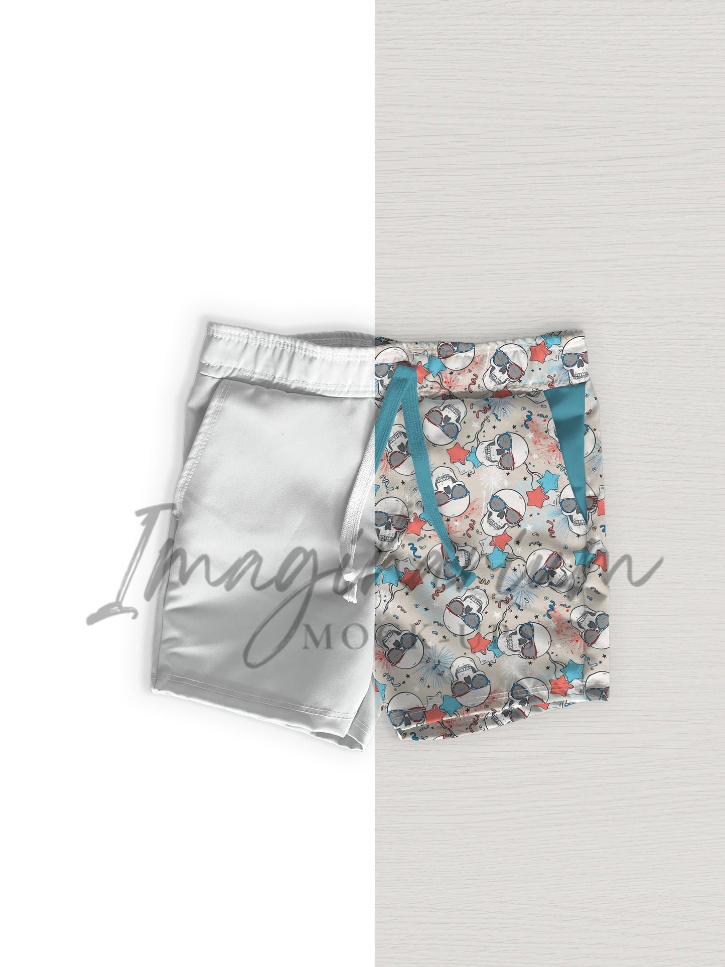 Board Shorts Swim Trunks Mock Up, Realistic Clothing Mockup for Photoshop and Procreate
