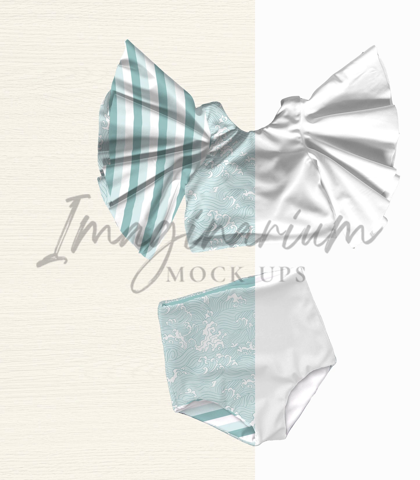 Reversible Swimsuit Circle Sleeve Mock Up, Realistic Mockup for Photoshop and Procreate