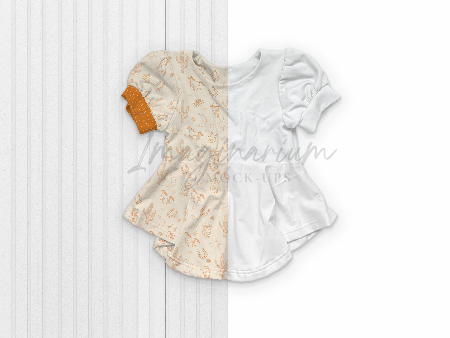 Puff Sleeve Peplum Mock Up, Short Sleeve Peplum Realistic Clothing Mockup for Photoshop and Procreate
