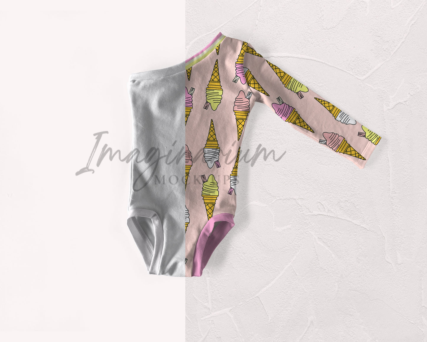 One Shoulder Long Sleeve Leotard Mockup, Realistic Clothing Mock Up for Photoshop and Procreate