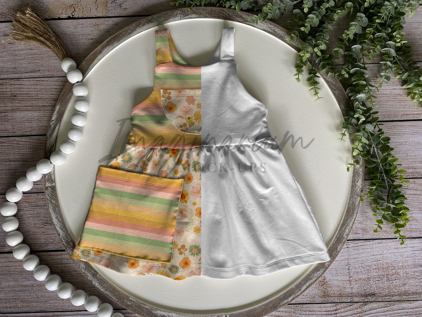 Overall Pocket Dress Mock Up, Realistic Clothing Mockup for Photoshop and Procreate