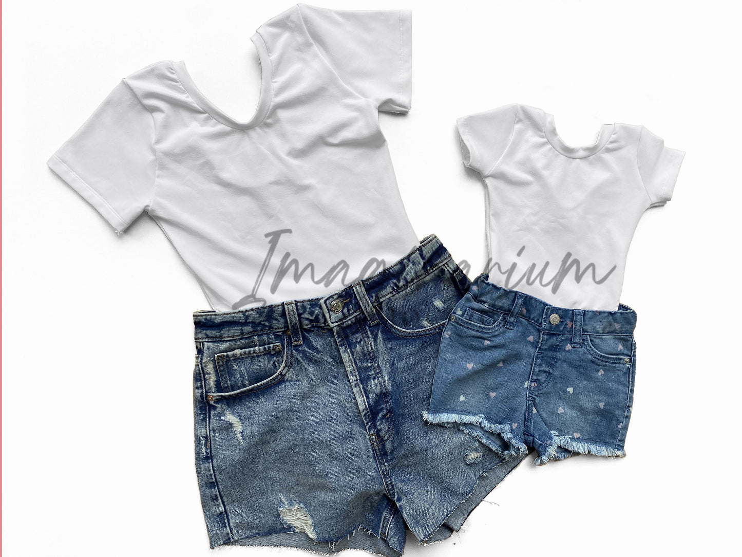 Mommy and Me Short Sleeve Leotard Mock Up, Adult and Child Leo, Realistic Mockup for Photoshop and Procreate