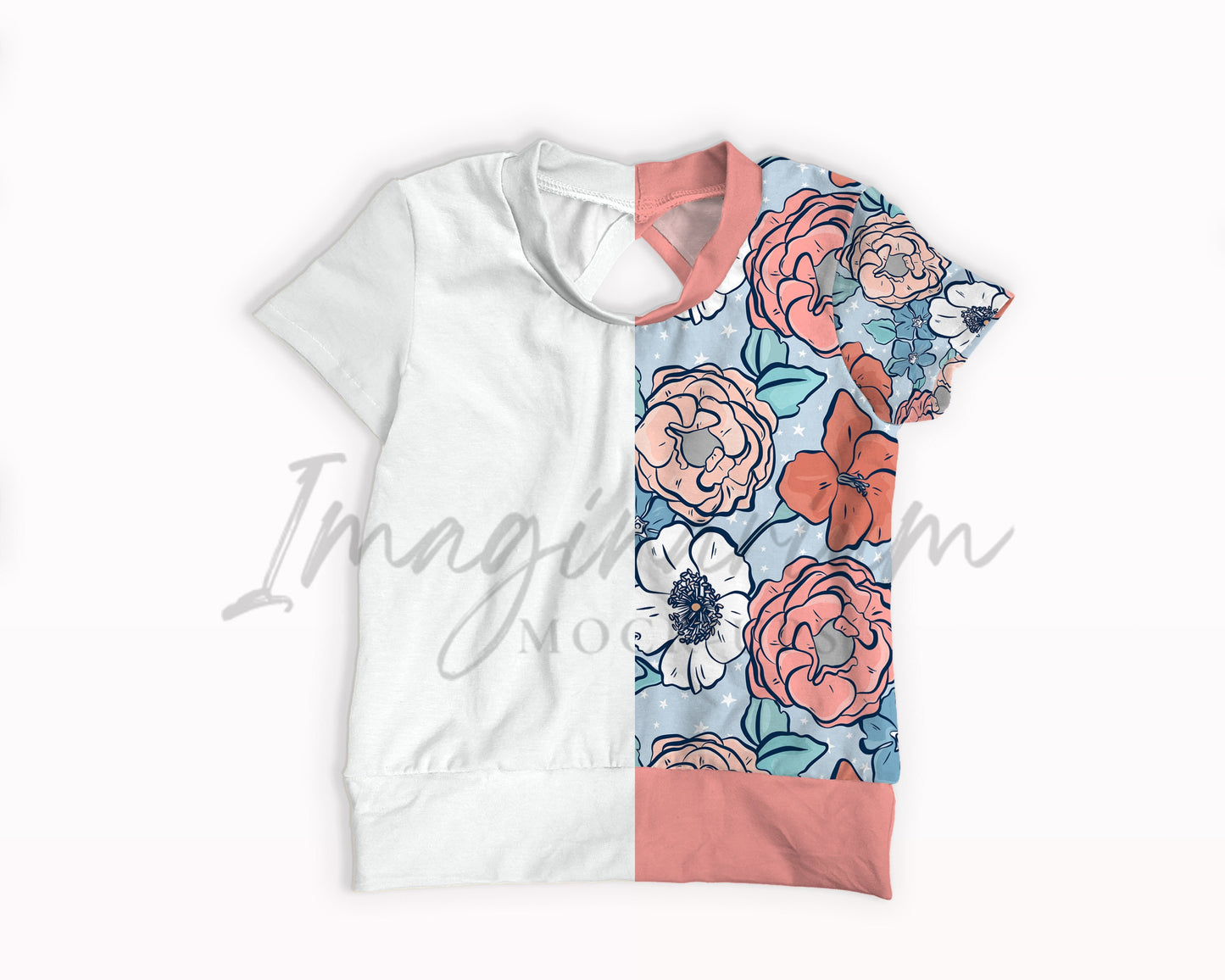 Keyhole Back Short Sleeve Shirt Mock Up, Realistic Mockup for Photoshop and Procreate