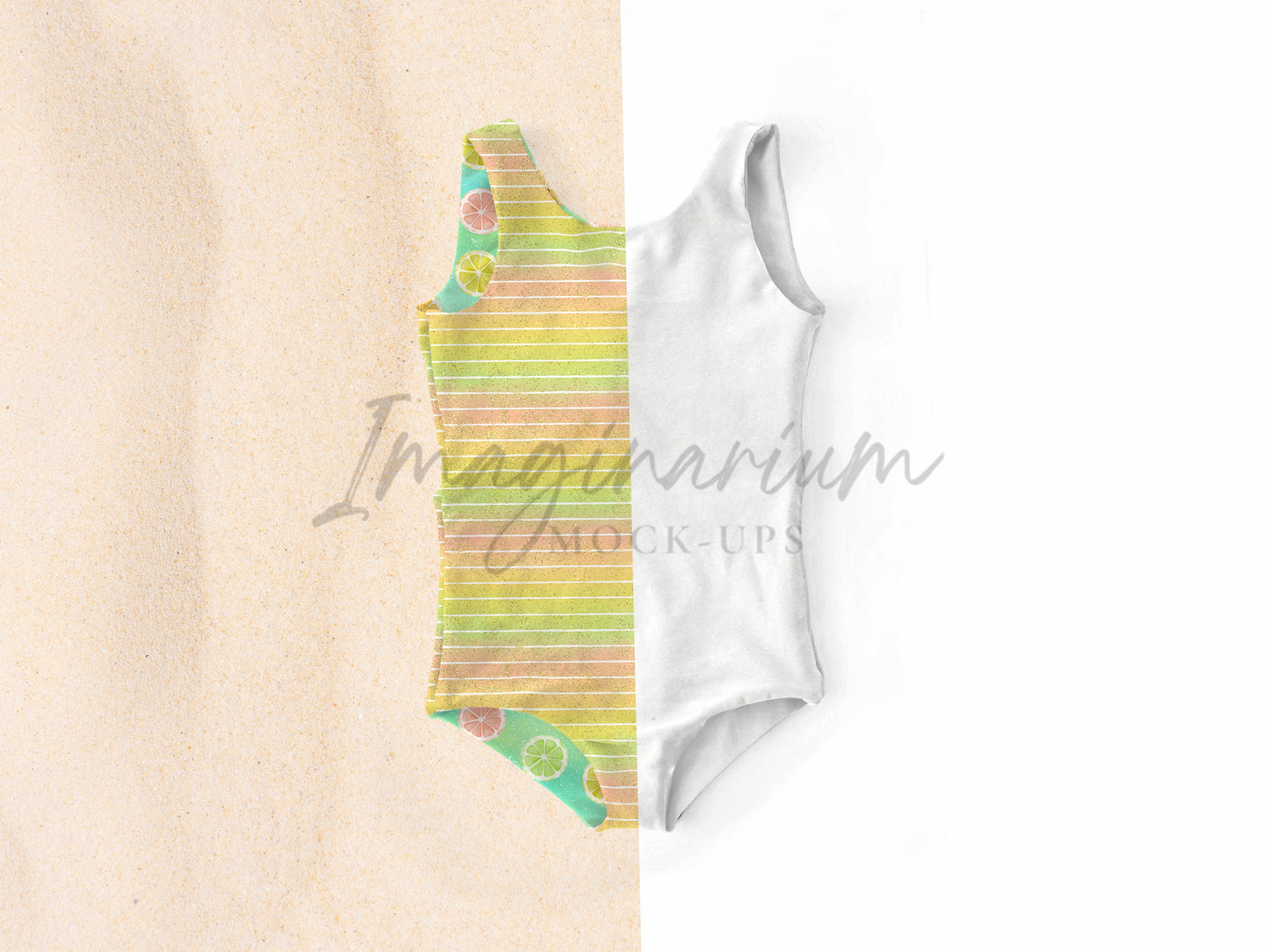 Reversible Rashguard One Piece Swimsuit Mock Up, Realistic Mockup for Photoshop and Procreate
